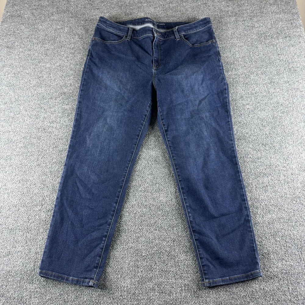 Chicos Girlfriend Slim Leg Ankle Jeans Womens 3 Blue Medium Wash Stretch Denim